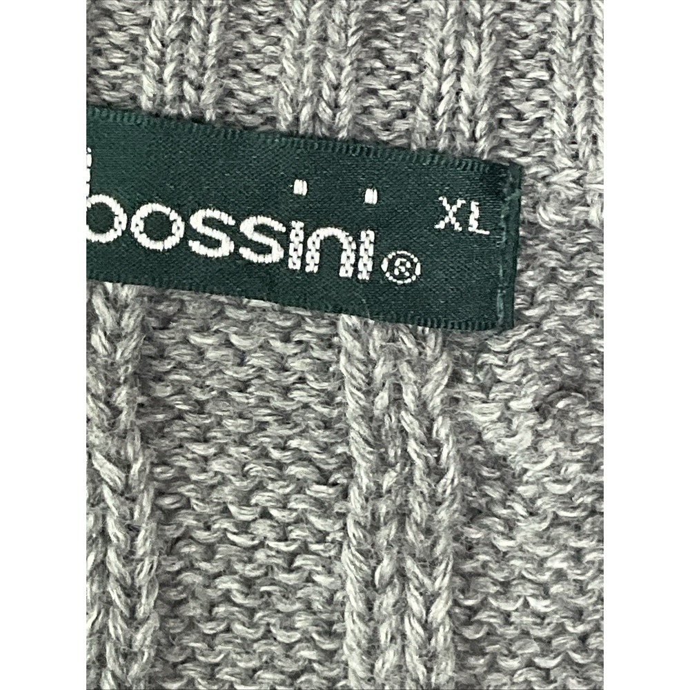 Mens Bossini Wool Blend Grey Pullover Cable Knit Fisherman Vest Golf Classic XL - Picture 4 of 8